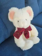 Russ Berrie Tic Toc Mouse Plush Velvet Bow 15"