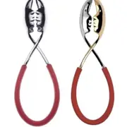 Bugatti Kiss Salad Tongs 2-piece Set - Red/Gold/Chrome