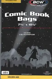 200 BCW GOLDEN AGE COMIC BOOK SIZE BAGS / COVERS - PRIORITY SHIPPING
