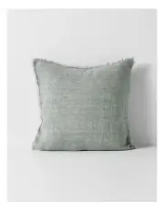 [Aura Home] Vintage Linen Fringe Cushion in Limestone