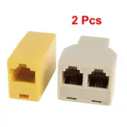 6P4C RJ11 Female to Dual Female Socket + 8P8C RJ45 Female to Female F/F Adapter