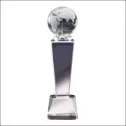 Globe World Crystal Trophy Personalized Free