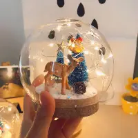 在飛比找蝦皮購物優惠-【微景小舖】🎄聖誕節裝飾 創意手工小鹿 水晶球材料包 聖誕樹