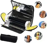 Solar Oven, Portable Solar Powered Camping Grill, 4.5L Large Capacity Solar Cooker, Smokeless Food Grade Solar Oven, Stainless Steel, for 2-3 People Backpacking Hiking Family Party