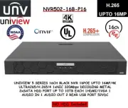 UNV Uniview NVR502-16B-P16 16Ch AI NVR H.265 UPTO 16MP/4K NVR 16xPOE ONVIF