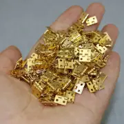 20Pcs Brass Hinges 1/4in 4 Hole Folding Small Hinge With Screws Kit(Gold).