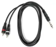RiteAV 10FT 1/4" 6.3mm TRS Stereo Male-Dual RCA Stereo Male Cable