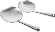 Cabilock 2Pcs Stainless Steel Serving Spoons Ergonomic Kitchen Ladle for Tofu Food Convenient Design for Cooking Serving