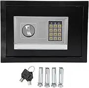 Digital Safe Box, Password and Key Unlocking Dual Protection Safe Box, Multifunctional Electronic Safe Case, Home Security Cabinet for Cash Jewelry Storage Black