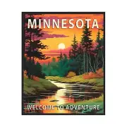 Minnesota State Scenery Poster Art Print Retro National Park Gifts