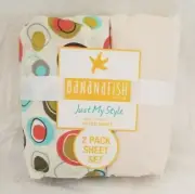 2 BananaFish Just My Style Mix & Match Fitted Crib Sheets NIP