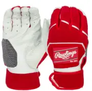 Rawlings Workhorse Compression Strap Batting Gloves - Red Size Small