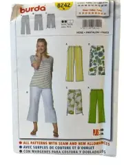 Burda Sewing Pattern 8242 Pants Capris Misses Size 18-34