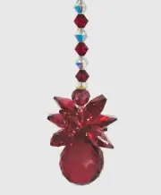 20mm Red Crystal Ball Cluster Suncatcher made with Swarovski Bordeaux & Ruby