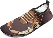 [BTCOWZRV] Water Shoes for Women Men Colorful Gold Microphone Water Sports Shoes Slip-on Breathable Lightweight Athletic Aqua Sock