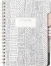 Fringe Studio Large Tab Notebook,Tribal Lines, Flexible Paperback Cover, College Ruled, 5 Subject/Die-Cut Dividers, 7.25" X 10", 180 Lined Pages (343007), Multicolor