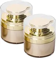 WOONEKY 2Pcs Refillable Lotion Pump Jars for Facial Cream Skincare Scrub Airless Dispenser Containers for Cream Moisturizer and Storage