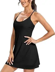 [Guooolex] Tennis Dress for Women, Workout Dress with Built-in Shorts & Bra, Golf Athletic Exercise Dresses with Pockets