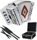 SofiaMari NSM-3412 34-Button 12 Bass Accordion GCF White