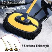 StarFire Car Wash Mop Retractable Curved Rod Car Wash Brush Soft Bristles Do Not Hurt The Car Car Brush Cleaning Brush Wipe Car Tools