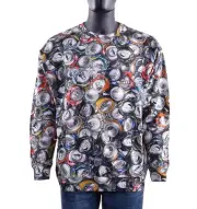 MOSCHINO COUTURE Oversize Baumwolle Pullover Sweatshirt Dosen Print Grau 05427