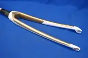 New Trek Full Carbon 700c Road Bike Fork, Tapered, QR, Rim Brake, White/Gold