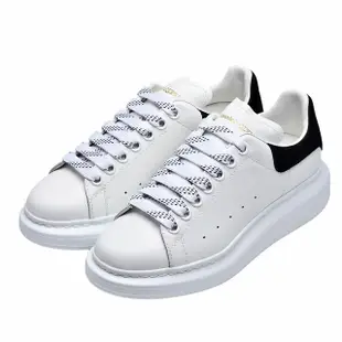 【ALEXANDER MCQUEEN】經典厚底編織鞋帶休閒鞋(白/黑553770-WHGP7-WHI-BLK)