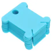 300 Pcs Plastic Floss Bobbins Thread Cards Cross DIY Sewing Storage Pure Blue