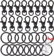 30PCS Keychain Hooks with Key Rings Swivel Clasps Lanyard Snap Hooks Metal Lobst
