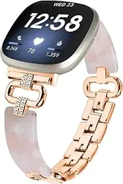 Compatible with Fitbit Versa 4＆Sense 2 Band Women Men,Adjustable half-curved resin replacement wristband,Compatible with Fitbit Versa 3＆Sense bands for women men
