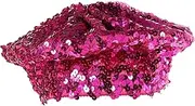 [LIFKOME] Berets Hat Apparel Outfits Costumes Women's Hats & Caps Ladies Sparkly Festival Dressy Fashionable Fancy Women Beret Hats Fashion Sparkle Hat Women Sequin Beret Berets Cap Rosy