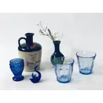 「二手」法國經典DURALEX水藍色玻璃杯280ML （1組2個）