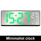 Digital Alarm Clock Adjustable Brightness Voice Control LED Mirror Electronic◰