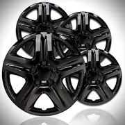 Elite Auto Chrome 17" Gloss Black Hubcaps - Deluxe ABS Covers for 'Monte Carlo' Style (Set of 4)