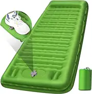 FNARMW Camping Sleeping Pad, Extra Thick 5 Inch Camping Mat with Pillow Built-in Foot Pump Inflatable Sleeping Pads Compact for Camping Backpacking Hiking Traveling Tent（Green）
