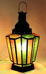 Moroccan Tabletop Lamp Colorful Stained Glass Mood Light Fixture Nice Gift Decor