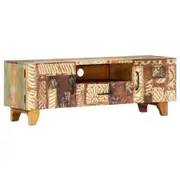 Hand Carved TV Cabinet 120x30x40 cm Solid Reclaimed Wood