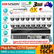 Hikvision 16CH 4K 8MP Hybrid Light Acusense IP Camera CCTV System ColorVu IR Mic