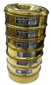 Standard Brass Sand Test Sieve set with Lid & Pan Dia 8"/200mm for Laboratory