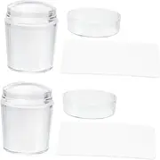 Baluue 2 Sets Nail Art Stamper Diy Manicure Seal Set Nail Art Seal Salon Supply