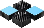 4PCS Black Aluminum Heat Sink with Thermal Conductive Adhesive Tape, 40×40×20mm Heatsink Cooler for Cooling VRM GPU Stepper Driver 3D Printer Stepper Motor