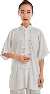 [ZooBoo] XIANGPAI Unisex Cotton Blend Short Sleeves Tai Chi Suit Morning Exercise Uniform Kung Fu Clothing
