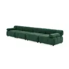 Foret 4 Seater Sofa Modular Arm Seat Tufted Velvet Lounge Couch Chaise Green