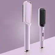 Jarttarn Thermal Brush, 2-in-1 Multi-purpose Straightening and Curling Brush,Thermal Insulation Protection, A Must-have Curling Brush for Home Travel,LCD Display,80°-230°C Thermoregulation (Purple)