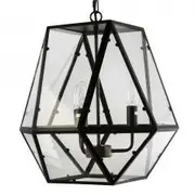 Fiorentino Pauline Metal & Clear Glass 3 Light Pendant