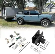 WeiSen 2" Rear Trailer Hitch Receiver Class 3 Towing Hitch & 4-Pin Trailer Wiring Harness Kit Compatible with Ford Bronco 2021-2024 2/4 Door (Not Fit Bronco Sport)