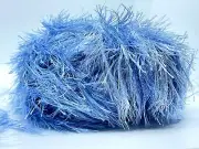Light Blue Shades Eyelash Colorful Yarn #33974 Ice Yarns Polyester 50gr 82yds