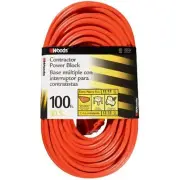 Woods 0820 12/3 Outdoor Multi-Outlet Extension Cord, Orange, 100-Foot