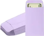 uxcell Money Envelope, 50 Pack 3.5" x 2.2" Cash Envelopes Money Holder Bags Budgeting Saving Challenge Letter for Gift Coins Checks Tickets Jewelry Passport Card, Purple