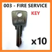 10 x Fire Brigade 003 Key Cut To Code for Australian Emergency Services Locks